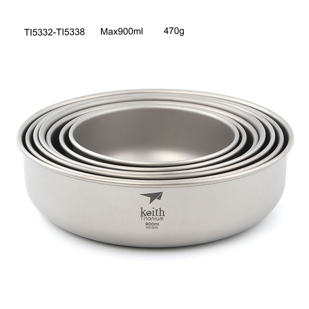 Keith 300ml~900ml Titanium Bowl Camping Bowl Outdoor Bowl